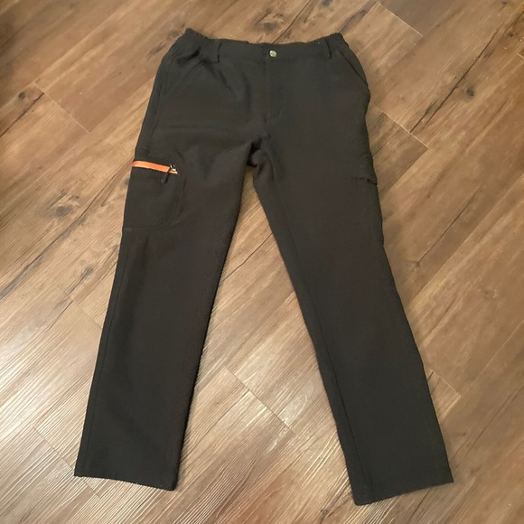 Unitop Pants Mens 30x28 Black Zipped Pockets Cargo Nylon Hiking Outdoor - Picture 1 of 14
